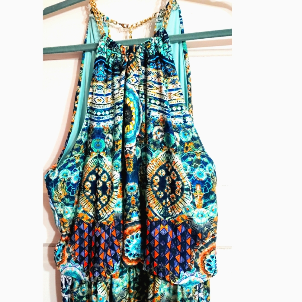 Bisou Bisou Blue Halter Maxi Dress 6